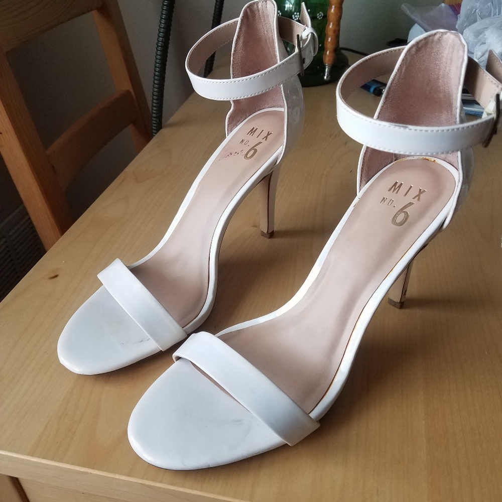White strappy heels